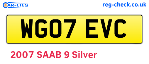 WG07EVC are the vehicle registration plates.