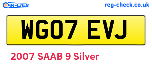 WG07EVJ are the vehicle registration plates.