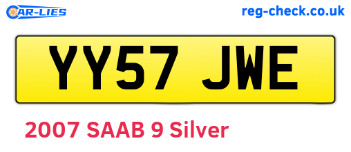 YY57JWE are the vehicle registration plates.