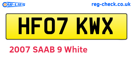 HF07KWX are the vehicle registration plates.
