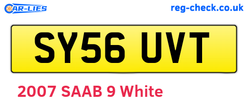 SY56UVT are the vehicle registration plates.