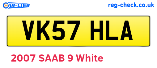 VK57HLA are the vehicle registration plates.