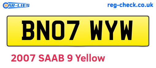 BN07WYW are the vehicle registration plates.