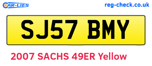 SJ57BMY are the vehicle registration plates.