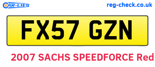 FX57GZN are the vehicle registration plates.