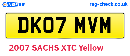 DK07MVM are the vehicle registration plates.