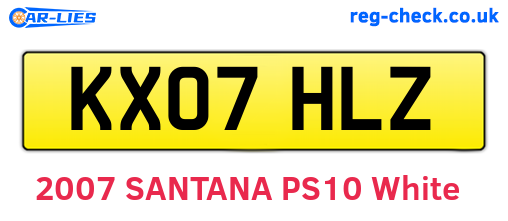 KX07HLZ are the vehicle registration plates.