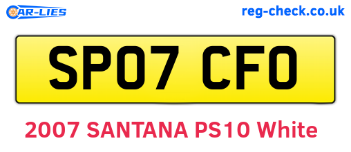 SP07CFO are the vehicle registration plates.
