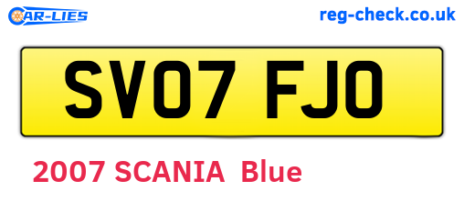 SV07FJO are the vehicle registration plates.