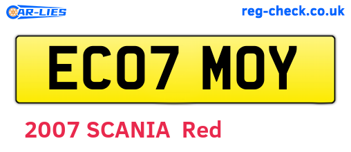EC07MOY are the vehicle registration plates.