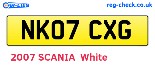 NK07CXG are the vehicle registration plates.