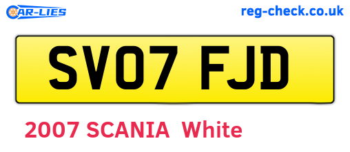 SV07FJD are the vehicle registration plates.
