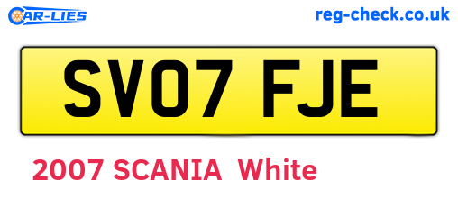 SV07FJE are the vehicle registration plates.