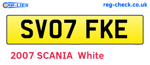 SV07FKE are the vehicle registration plates.
