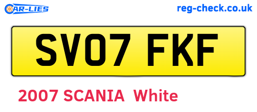 SV07FKF are the vehicle registration plates.