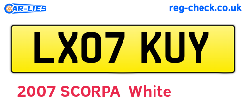 LX07KUY are the vehicle registration plates.
