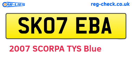 SK07EBA are the vehicle registration plates.