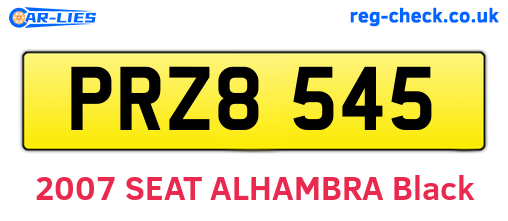 PRZ8545 are the vehicle registration plates.
