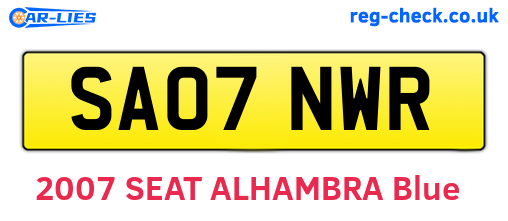 SA07NWR are the vehicle registration plates.