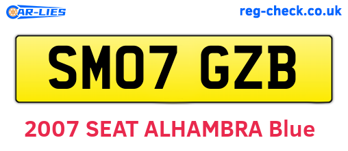 SM07GZB are the vehicle registration plates.