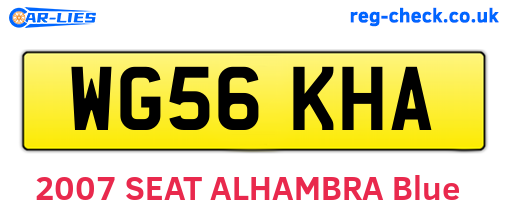 WG56KHA are the vehicle registration plates.