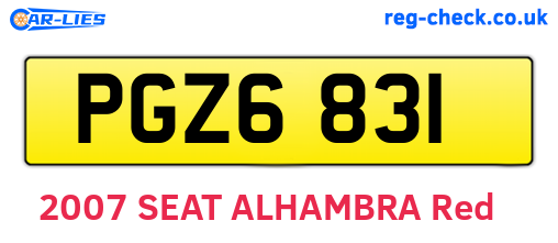 PGZ6831 are the vehicle registration plates.