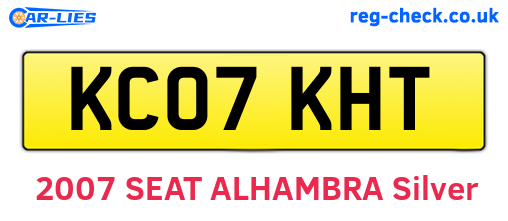 KC07KHT are the vehicle registration plates.
