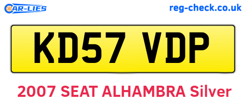 KD57VDP are the vehicle registration plates.