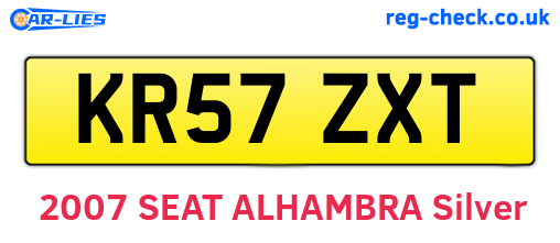 KR57ZXT are the vehicle registration plates.