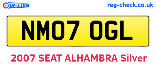 NM07OGL are the vehicle registration plates.