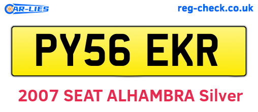 PY56EKR are the vehicle registration plates.
