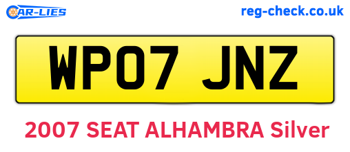 WP07JNZ are the vehicle registration plates.