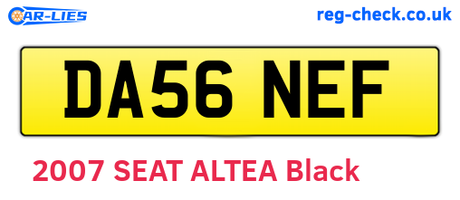 DA56NEF are the vehicle registration plates.