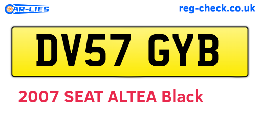 DV57GYB are the vehicle registration plates.