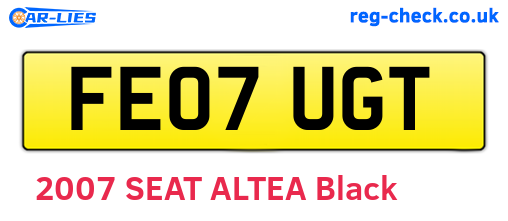 FE07UGT are the vehicle registration plates.