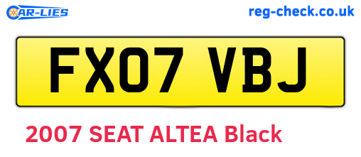 FX07VBJ are the vehicle registration plates.