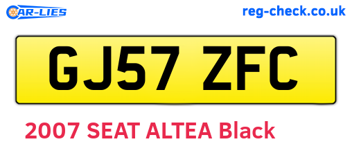 GJ57ZFC are the vehicle registration plates.