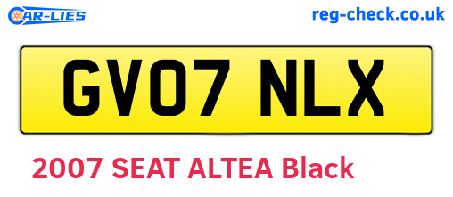 GV07NLX are the vehicle registration plates.