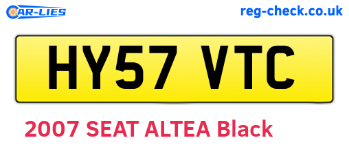 HY57VTC are the vehicle registration plates.