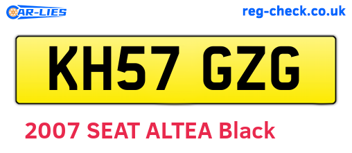 KH57GZG are the vehicle registration plates.