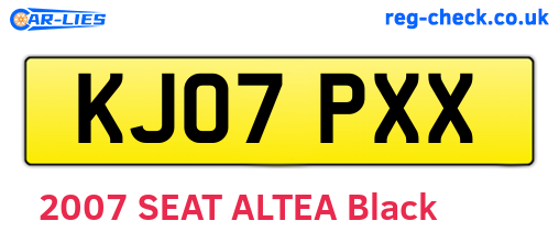 KJ07PXX are the vehicle registration plates.