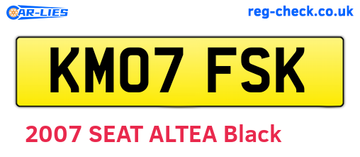 KM07FSK are the vehicle registration plates.