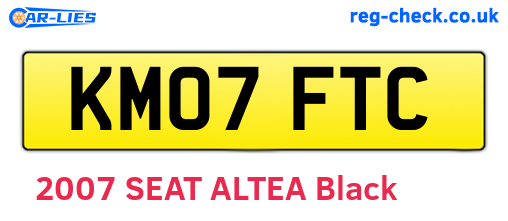 KM07FTC are the vehicle registration plates.