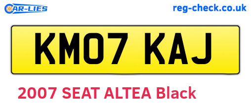 KM07KAJ are the vehicle registration plates.