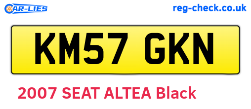 KM57GKN are the vehicle registration plates.