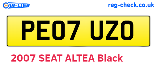 PE07UZO are the vehicle registration plates.