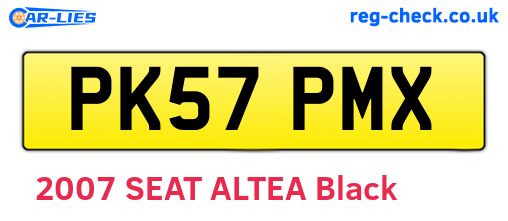 PK57PMX are the vehicle registration plates.