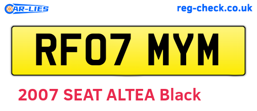 RF07MYM are the vehicle registration plates.