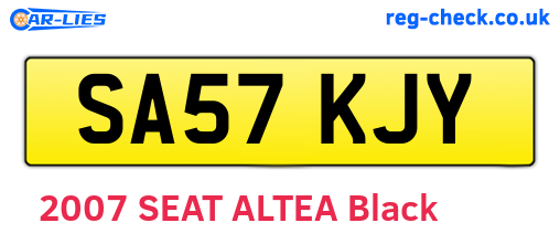 SA57KJY are the vehicle registration plates.