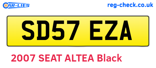SD57EZA are the vehicle registration plates.